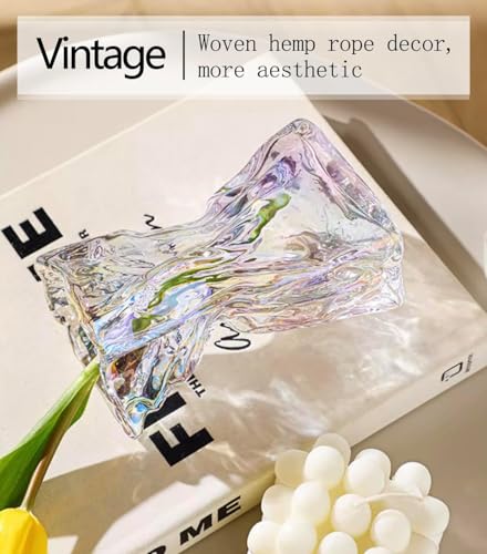 FOWSEEK 8.5IN Glass Vase, Irregular Colorful Large Flower Vases for Centerpiece Table Indoor Desk Decor, Modern Art Decorative Vase for Home Office Wedding Bookshelf Housewarming Gift - color: Colorful, size: Large