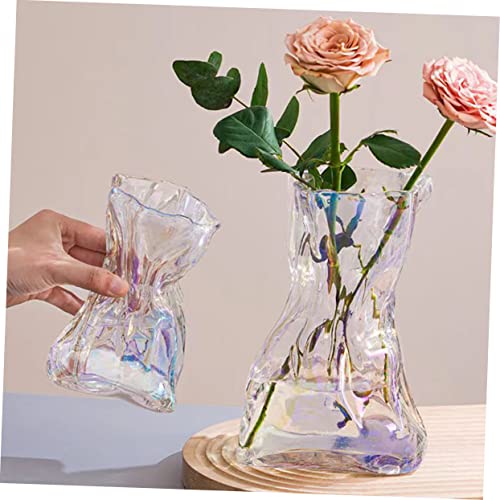 Alipis Glass Floral Vase Abstract Art Large Size Home Decor Centerpiece for Table