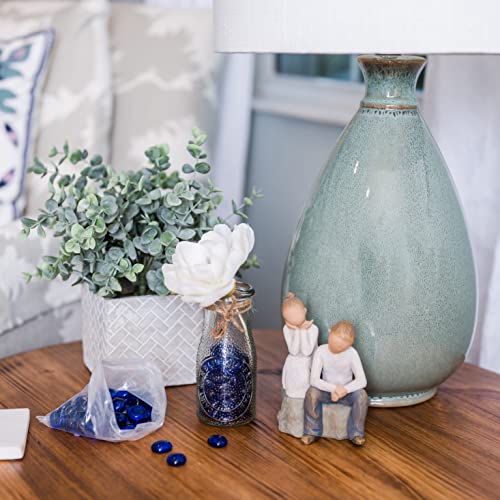 Galashield Flat Glass Marbles for Vases Cobalt Blue Glass Gems Beads Pebbles Vase Filler (1 LB, Approx. 105 PCS) - color: Cobalt Blue, size: 1 LB