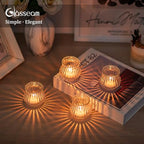 Glasseam Glass Tealight Candle Holder: Set of 24 Ribbed Clear Votive Candle Holders Bulk for Wedding Centerpiece Christmas Table Decorations Party