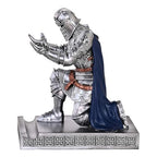 King's Guard Leader Cloak Warrior Knight Pen Holder Mobile Phone Stand, Ornament Knight Statue, Pen Stand Paperweight for Office and Home (SilverBlue) - color: Silverblue