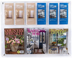 Displays2go 2-Tiered Acrylic Literature Wall Rack, Adjustable, Fits Brochures and Magazines - Clear (2RP6CLR) - color: Clear, size: 6 Pockets