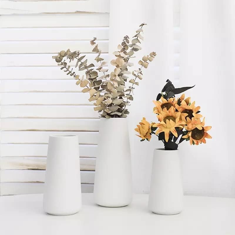 12 Inch Tall Premium Quality Ceramic Vase | Flower Vase for Home Decor | Farmhouse Decor, Desk Decor, Modern Decor, Aesthetic Room Decor, White Vase for Bohemian Decor, Pampas Vase, White - color: White, size: Extra Large (12 inches)
