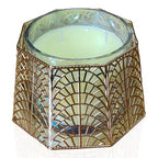 3 Wick Candle Holder, Shell Design Candle Jar Holder for 4-Inch Diameter Jars (5.25" D x 3.5" H) (Rose Gold) - color: Rose Gold