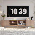 Modern 86in TV Stand for Living Room, Fluted Design Entertainment Center with Adjustable Shelves,Media TV Console Table with Storage for Bedroom,Walnut - color: Walnut