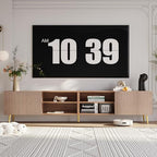 Modern 86in TV Stand for Living Room, Fluted Design Entertainment Center with Adjustable Shelves,Media TV Console Table with Storage for Bedroom,Walnut - color: Walnut