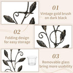 Sziqiqi Wall Sconces Candle Holder - Wall Candle Holder Black Tea Light Candle Sconce Vintage Wall Sconce Set of 2 for Living Room Wall Mount Candle Sconces for Bathroom Dining Room