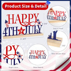 COCHIE Metal Happy 4th of July Sign, Red Blue and White Decorations for Home, Office, Shelf, Mantel, Indoor, Fouth of July Decoration, Patriotic Star Decor (Independence Day) - style: Independence Day