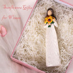 Sunflower Gifts for Women, Gifts for Mom, Sisters, Friends Who Love Sunflower, Hand Painted Woman Holding Flower Figurine - style: Sunflower