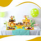 Zopeal 7 Pcs Dessert Table Display Set 3-Tier Cupcake Stand 1-Tier Cup Cake Display Tower Platters and Serving Trays Cardboard Cake Cookie Holders for Wedding Birthday Party Baby Shower(Yellow) - color: Yellow