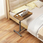 Furist Laptop Lap Desk, Mobile Adjustable Overbed Bedside Table with Wheels, Portable Standing Bed Desk, Rolling lapdesk Lap desks for Adults with Casters& Mouse Pad - color: Light Walnut