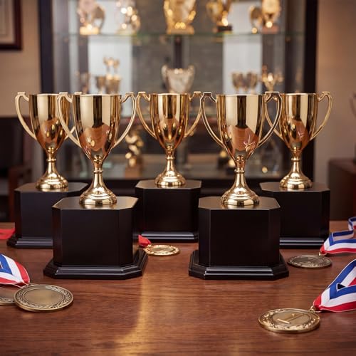 Chunful Wood Base Trophy Base DIY Square Stand Blank for Trophies Awards Trophies Figurines Cups Display Stand - color: Glossy Black, size: 6.5" X 6.5" X 5"