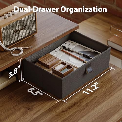 Agilestic 48 x 24 Inches Electric Standing Desk with 2 Storage Drawers, Adjustable Height Sit and Stand Computer Table with Splice Board, Dark Walnut - color: Dark Walnut, size: 48 x 24 Inches with 2 drawers