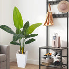 HAIHONG Bird of Paradise Artificial Plant 5FT, Faux Tropical Palm Tree with White Tall Planter, Large Fake Plants in Pot - Artificial Tree for Home Office Living Room Decor Indoor