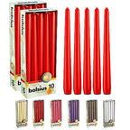 BOLSIUS 20 Count Unscented 10 Inch Red Household Taper Candles - 8 Hours Burn Time - Premium European Quality - Smokeless Dripless Taper Candlestick - Great for Special Occasion, Church, and Everyday - color: Red, size: 20 Count