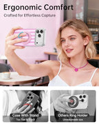 SYNCWIRE Magnetic Phone Ring Holder for MagSafe, 360° Rotation Cell Phone Grip Stand Finger Ring Kickstand Two-Sided Magnet Compatible with iPhone 17 Pro Max 16 15 14 13 12 MagSafe Accessories - color: Single Ring-1PCS-Candy Pop