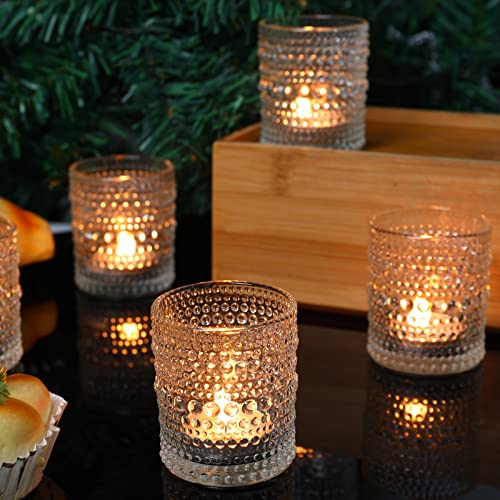 TRIRITE 36 Pcs Clear Votive Candle Holders for Wedding, 2x2.5 Elegant Tealight Candle Holder, Vintage Tea Light Holders for Bridal Shower & Table Centerpieces - color: Clear