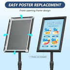 Relx Sign Holder Stand 11*17 inches - Adjustable Floor Standing Sign Holder - Signage Stand with Snap-Open Frame Display for Malls,Schools,Restaurants (black) - color: black1