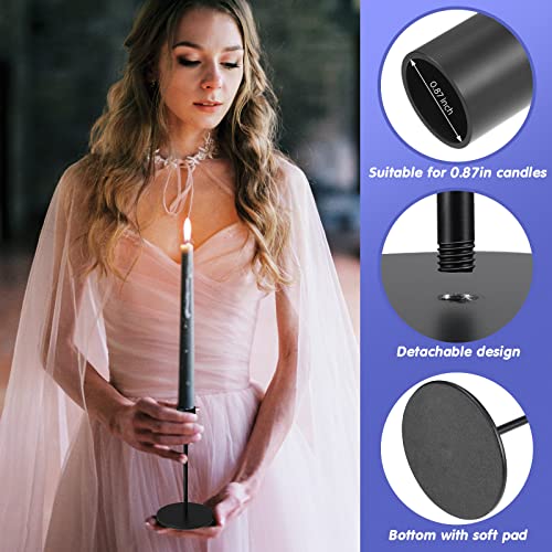 Sieral Candle Holders Bulk Taper Candlesticks Holders Set Modern Decorative Metal Candelabras for Wedding Anniversary Home Dinning Table Centerpiece Xmas Party Decor(Matte Black,36 Pcs) - color: Matte Black