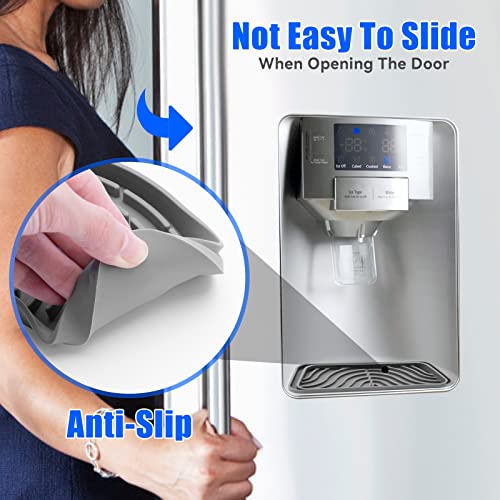 Refrigerator Drip Catcher, Refrigerator Drip Tray For Water Tray,Fridge Water Dispenser Drip Tray Prevents Water Splashes,Non-slip Silicone Dispenser Drip Collector for Ge Samsung -2 PCS Grey - color: Grey, size: 2PCS Rectangular