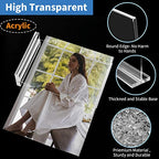 Acrylic Sign Holder 4x6 Inch, 3 Pack Sign Holders Vertical , Double Sided Display Clear TableTop Sign Holder, Acrylic Paper Holder for Wedding Reception, Party Decoration, Numbers Picture Frames