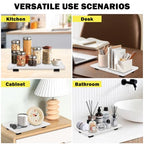 Bathroom Vanity Tray and White Marble Kitchen Soap Tray, Luxurious Small Accessory for Table/Countertop (Black-Rectangle, 10" x 6" x 1") - size: 10" x 6" x 1"
