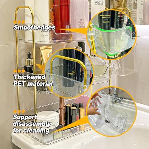 Leoenir 3-Tier Bathroom Organizer Countertop – Makeup, Perfume, and Skincare Storage Tray for Bathroom, Dresser, and Vanity
