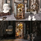 CCCDF DIY Book Nook Library Kit, Miniature Dollhouse Booknook Kit, 3D Wooden Puzzle Bookend Bookshelf with LED Light for Teens and Adults (Bernini's Sculpture Workshop) - style: Bernini's Sculpture Workshop