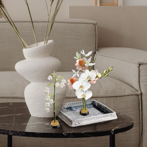 9 Pcs Flower Frogs Round Brass Flower Holder Japanese Ikebana Vase Floral Frogs Flower Arranger Flower Fixed Tools Pin for Flower Arrangement Home DIY Craft (1.34 Inch)