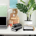 Menkxi 6 Aesthetic Decorative Books Set with Tassel Wood Bead Motivational Table Decor Encouragement Faux Book with Inspirational Design for Home Coffee Table Modern Decoration Photo Storage Box - style: Brave