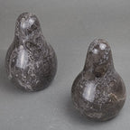Creative Home Pear-Shaped Solid Marble Bookends – Heavy-Duty Book Ends for Shelves, Home Décor, Office and Classical Interiors, Modern Charcoal Marble Living Room Décor, Set of 2 - style: Pear Shaped