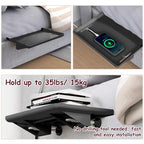Bedside Shelf, Clip On Nightstand, Bedside Table Tray Organizer，Bedside Shelf for Bunk & Loft Beds，Black (Black) - color: Black