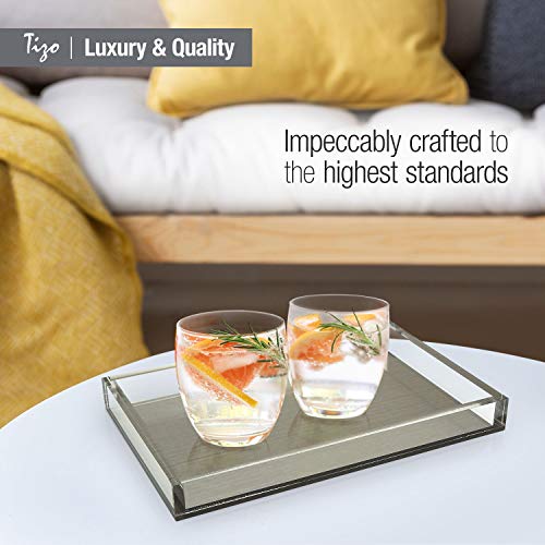 Tizo Design Elegant Lucite Tray, 12" x 8" Acrylic, Multiple Colors Available (Gold) - color: Gold