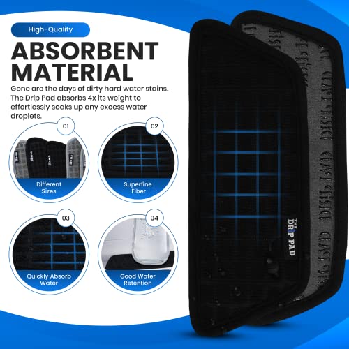 Refrigerator Drip Catcher for Water Tray, Protects Ice and Water Dispenser Pan From Spills, Mineral Build-Up and Water Splatter (2 pack, Black) (Rectangular) - style: Black Rectangular