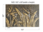 Cliouar-Golden Bird of Paradise Sculpture 3D Three-Dimensional Wallpaper Mural 103" x 69"(Not Self-Adhesive) - color: Murals-27, size: 103" x 69"
