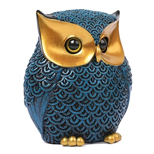 Artpaul Owl Figurines Home Decor Accents Small Décor Items for Shelf Decorations for Living Room Office, Gifts for Owl Lover (Blue) - color: Style1-blue