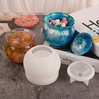 Actvty Jar Silicone Molds, Jar Resin Molds with Lid, Epoxy Molds for DIY Jewelry Storage Box,Candle Holder,Candy Container, Epoxy Resin Casting Craft Gifts - color: Crock Jar Molds