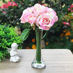 WGV Gathering Bud Vase, Width 3", Height 8", Clear Standard Concaved Hurricane Glass Floral Container Centerpiece Planter for Wedding Party Event Home Office Decor, 1 Piece - size: 3"x8"H Gathering