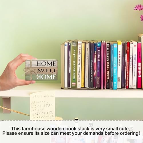 Mini Decorative Books For Home Decor, Small Wood Book Stack For Table Decor, Home Decor Book For Living Room Mantel, Farmhouse Stacked Books Decorative（L44） - color: Retro Home sweet