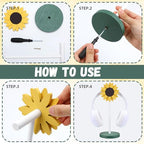 Yookeer Sunflower Headphone Stand Decorative Cute Sunflower Headphone Stand Yellow Wood Desk Decor for Gamer Room Office Desk Christmas Gaming Gifts for Women Office Worker - style: Sunflower