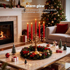 Homemory 6 Pcs Real Wax LED Red Flameless Taper Candles with Remote Timer, 9.6 Inches Fake Candlesticks, Dripless Battery Operated Window Candle with 3D Flickering Flame for Fireplace Xmas Decor - style: Christmas - Red 9.6"