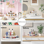 3 Tier Risers Display Stand,Wooden Cupcake Holder Stand,Rustic Cologne and Perfume Organizer for Women,Dessert Table Display Set for Party (White) - color: White