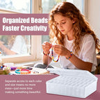 CGCG 2 Sets 8.8 x 6.7 inch Plastic Organizer Box with Lid, 62 Pcs Clear Storage Containers, Mini Case for Earring, Jewelry, Beads, Craft, Nail, Screws, Seeds, Small Parts, Bracelet Making DIY