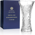 CS Crystal Vase 12-inch high, Sunflower Design, for Flowers & Decor. Lovely Nice Shiny Piece. Perfect as a Gift, Suitable for All Occasions. - style: Sunflower Design