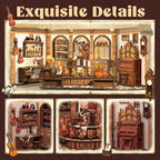 CUTEFUN Book Nook Kit - 3D Puzzle Musical Instrument Store Bookend Bookshelf Decor for Adults, Tiny House Miniature Model Building Kits, DIY Crafts Gifts for Teens & Book Lovers (Bach Strings) - style: Musical Instrument Shop