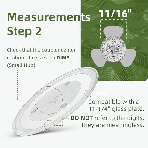 11.25" Microwave Plate Replacement for 3517203500 3517203510 Magic Chef MCO160 Series Compatible with Sharp Microwave Plate R318 R331 Series Frigidaire 5304481353 and 11 1/4 inch Daewoo Glass Plate - size: 11.25" Small Coupler Hole