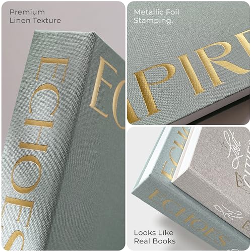 Decorative Books for Home Decor – Beige & Grey Linen Faux Books for Decoration: Aesthetic Fake Book Shelf, Living Room, Mantle, Entryway & Coffee Table Decor – Stack Faux Book Storage Box, Set of 2