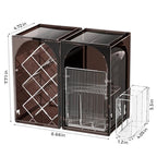 INVSSENE Stackable Makeup Organizer Countertop, Storage Perfume Skincare Cosmetic Lipstick Face Mask Makeup Brush Palettes, Ideal for Vanity Bathroom Counter - color: 3513 Coffee+Clear