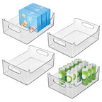iDesign Plastic Stackable Pantry Bin - Storage Bin with Handles for Cabinets or Fridge - Set of 4 - Clear - style: Pack of 4