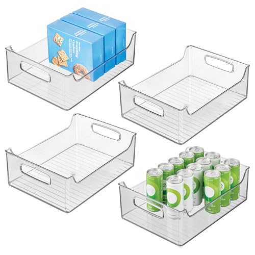 iDesign Plastic Stackable Pantry Bin - Storage Bin with Handles for Cabinets or Fridge - Set of 4 - Clear - style: Pack of 4